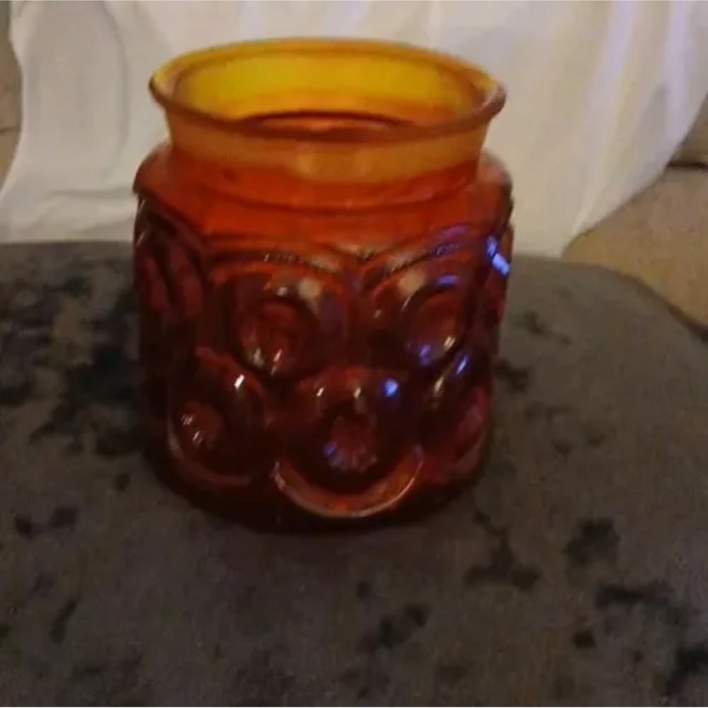 Vintage L.E. SMITH MOON & STARS RED AMBERINA GLASS